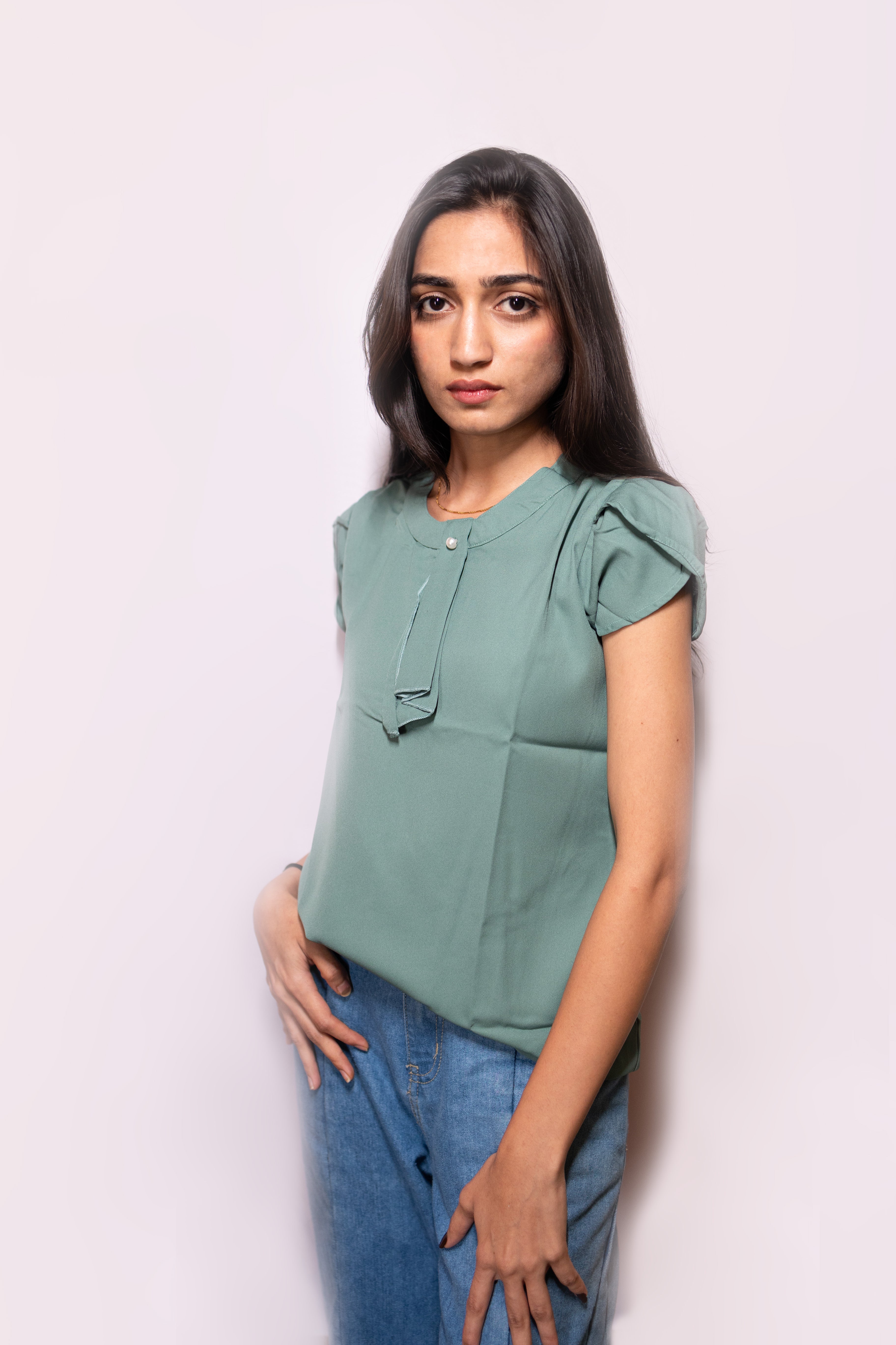 Western Top With Necktie - AZZLIAS WARDROBE